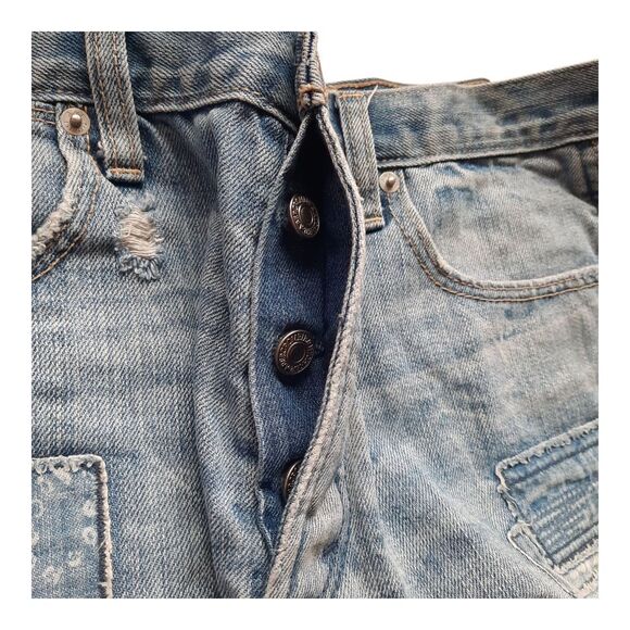 Abercrombie & Fitch Light Blue Distressed Jean Shorts - Picture 3 of 4